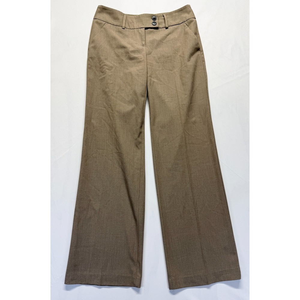 Apt. 9 Dress Pants‎ Womens 6 Khaki Stretch Low Rise Wide Leg Business Formal